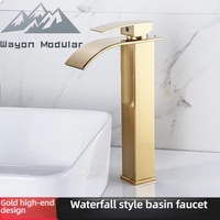 Robinet de lavabo de salle de bain en cascade haut de gamme Wayon pour meuble de salle de bain d'hôtel