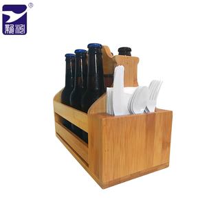 Portabotellas <span class=keywords><strong>de</strong></span> madera con abrebotellas y mango superior, 6 paquetes - Product Image 4