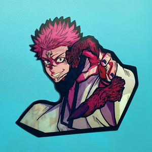 Autocollants 3D imperméables Jujutsu <span class=keywords><strong>Kaisen</strong></span> Anime Décoration Itadori Yuji Ryomen Sukuna Décoration de voiture Réfrigérateur 116x130mm PET - Product Image 6