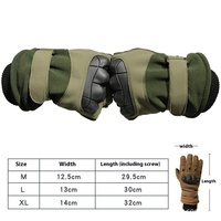 Gants tactiques d'hiver à doigts entiers pour hommes, doublés en polyester polaire, résistants à l'abrasion pour l'entraînement en plein air.