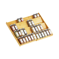 Tiroir à épices en bambou extensible à 4 niveaux 12 \ "-23 \" Large Insert de rangement pour assaisonnement de cuisine