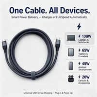 Câble USB-C vers USB-C tressé 100W 5A, charge rapide, type-C, nylon tissé, synchronisation des données pour ordinateurs portables, tablettes, smartphones, ordinateurs