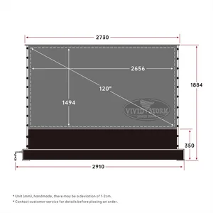 Vigorstorm — 2 kits S PRO, moteur 120 pouces, écran de projecteur montant au sol, lumière ambiante, rejet laser 4KHD, TV