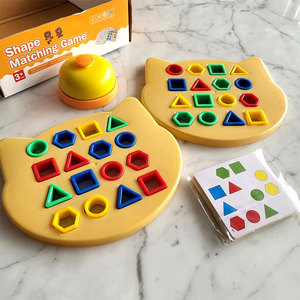 Juego de emparejamiento de formas para niños mayores de 3 años, juguete educativo con formas geométricas coloridas y tarjetas para aprender y jugar - Product Image 1