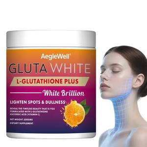 ผงเสริมอาหาร Aeglewell OEM Gluta White L-กลูตาไธโอน พลัส วิตามินซี ช่วยให้ผิวขาวกระจ่างใส <span class=keywords><strong>คอ</strong></span><span class=keywords><strong>ล</strong></span><span class=keywords><strong>ล</strong></span>าเจน สำหรับดูแลผิว - Product Image 1