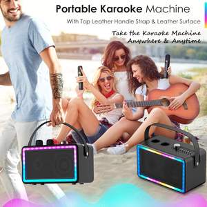 Altavoz de Karaoke Portátil con 2 Micrófonos, Luz Colorida Estéreo, Reproductor de Música HiFi para Fiestas - Product Image 5