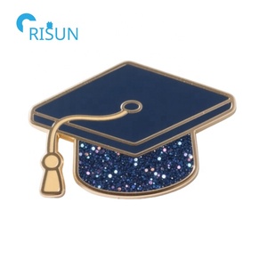 Cadeaux de remise de diplôme pour étudiants, chapeau d'enterrement de vie de jeune fille, Badges de revers en émail, broches, épingles de remise de diplôme personnalisées en émail - Product Image 2