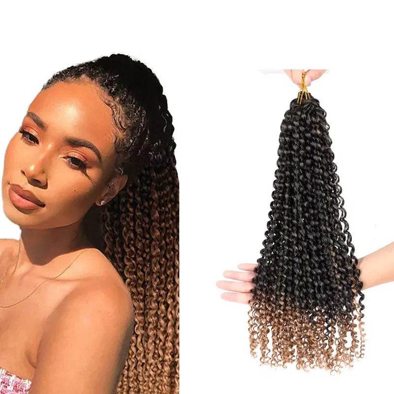 Langes bohème Leidenschaft Twist Crochet Haarverlängerungen Wasserewelle Synthetisches Haar mit hochwertigem Zöpfen einzigartige vielfältige Stile