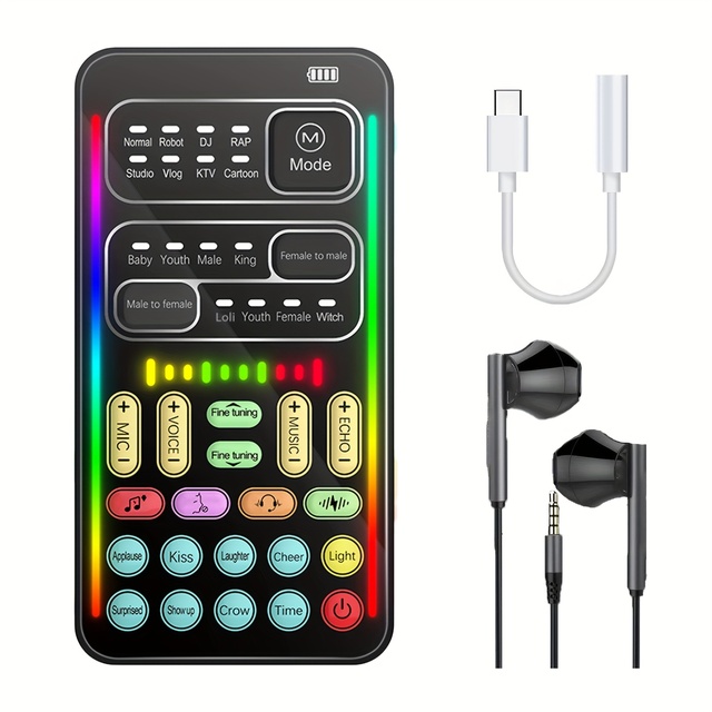 GNLing Real-Time Voice Changer for Headphones ABS Material Custom Fit Portable DJ & Podcast Equipment Kit Voice Transformation