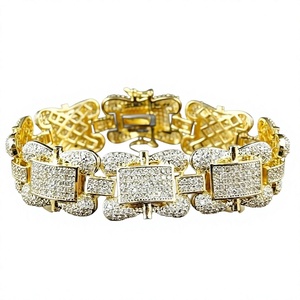 กำไลข้อมือ Orelia Luxe รูปหัวสิงโตสีทอง ดีไซน์แบบ Cuban Link สไตล์ฮิปฮอป ทันสมัย ลายสัตว์ สำหรับผู้ชาย ชุบทอง 18K ของขวัญเครื่องประดับ - Product Image 5
