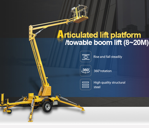 Nacelle élévatrice remorquable bon marché cueilleur de joie table élévatrice à flèche fabrication nacelle élévatrice utilisée pour une personne poignée articulée homme - Product Image 3