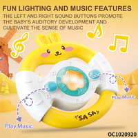 Volant de voiture musical en plastique QUQUMA pour enfants, simulation de conduite avec lapin de dessin animé, pour les 2-7 ans, avec sons