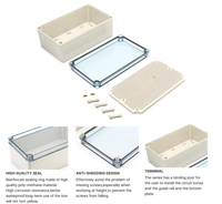 Boîtier électronique en plastique ABS transparent pour extérieur avec couvercle transparent durable pour écran LCD, boîtier pour instruments
