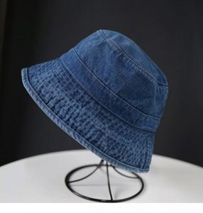 2025 New Arrival Men Women Japanese Style Street Fashion <b>Sunscreen</b> Fisherman Hat Washed Denim Custom Logo Wide Brim Bucket Hat - Product Image 6