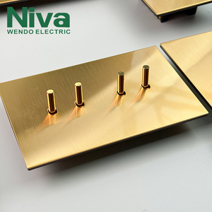 <span class=keywords><strong>Interruptores</strong></span> de pared de palanca de <span class=keywords><strong>4</strong></span> vías Niva Brass, estándar británico, panel de acero inoxidable, interruptor de luz para el hogar, la villa, la oficina y el hotel - Product Image 4