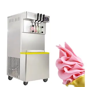 Máquina de helados suaves de 3 sabores y 5 sabores, máquina para hacer precios, encimera, pequeño servicio barato, fabricación de cucharas suaves