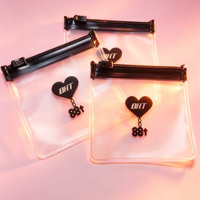 Sacs d'emballage en PVC jetables à fermeture éclair, imprimés avec logo personnalisé, transparents et givrés, pour bijoux, lunettes, bagues, colliers, montres, petits objets