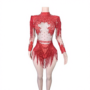 Vestido <span class=keywords><strong>de</strong></span> Competición <span class=keywords><strong>de</strong></span> Baile Latino con Flecos, Estilo Sexy para <span class=keywords><strong>Chicas</strong></span>, Ideal para Presentaciones en Vivo en <span class=keywords><strong>TikTok</strong></span> y Espectáculos - Product Image 5