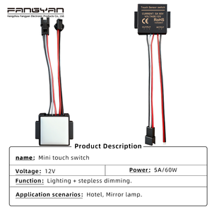 FANGYAN 12V 24V 3A Accesorio para Espejo LED Inteligente, Interruptor Táctil de un Solo Botón con Atenuación Continua, Manual, Monocromático/Tricolor (CCT) - Product Image 4