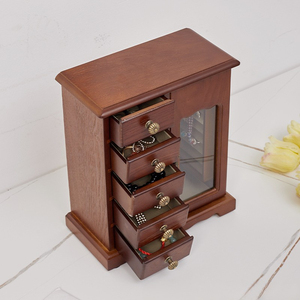 Scatola Organizzatrice per Cosmetici e Gioielli in Legno e Acrilico di Alta Qualità, Stile Retrò di Lusso - Product Image 5