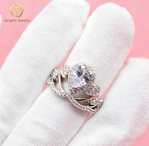 Original Design Luxury Women's <b>Ring</b> <b>Crown</b> Shape Pear Cut High Clarity Lab Grown Diamond IGI Certificate Custom for Daily Wear - Product Image 3
