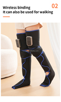 Masseur de jambes et mollets à air chaud par compression, machine de massage des pieds, 3 modes, 3 intensités réglables, enveloppes ajustables, rechargeable par USB, avec minuterie
