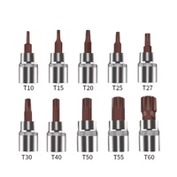 3/8 "Square Drive Socket Bit Set Trinquete Llave Manga S2 Torx Destornillador Bits Kit de herramientas de mano
