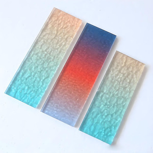 مصنع محكم رمادي زخرفي فن الزجاج خفف الساخنة تذوب نسيج مخصص اليدوية الزجاج الملون فن موجة فقاعة الزجاج نمط - Product Image 4