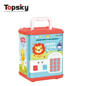 Topsky kotak uang plastik lucu dengan kata sandi, celengan listrik dan mesin koin dengan pengenalan wajah untuk anak-anak