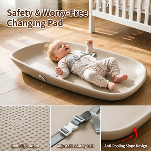 Tapis <span class=keywords><strong>de</strong></span> Soin pour Bébé en Matière Souple avec Ceinture <span class=keywords><strong>de</strong></span> Sécurité, Mobile, pour le Changement <span class=keywords><strong>de</strong></span> Couche et le Bain du Nouveau-né, Adapté à Divers Scénarios - Product Image 4