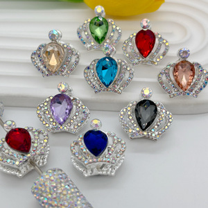 งานประดิษฐ์ทำมือสำหรับพวงกุญแจโทรศัพท์ทำจากโลหะใหม่ทั้งชิ้นประดับด้วยเม็ดลูกปัดรูปมงกุฎสองด้านประดับเพชรเต็มรูปแบบใหม่สำหรับงานประดิษฐ์ทำมือ - Product Image 3