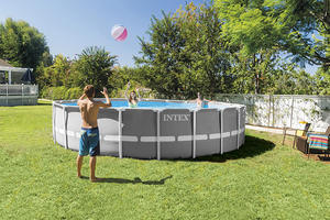 <span class=keywords><strong>INTEX</strong></span> 26720 427cm * 106cm rond gris famille amusant cadre hors sol en acier <span class=keywords><strong>piscine</strong></span> avec pompe échelle ensemble entier - Product Image 2