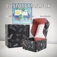 Nouvelle boîte d'emballage cadeau personnalisée avec logo, petite boîte aux lettres, emballage pour colis, boîtes rigides recyclées, impression dorée, doublure en éponge, avion