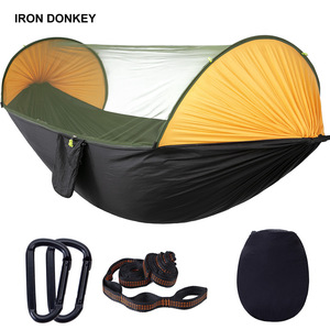 IRONDONKEY Nylon Hamacs 290*140cm Anti Rollover Hamac Extérieur Balançoire Tente <span class=keywords><strong>Moustiquaire</strong></span> Chaise Suspendue Camping Accessoires - Product Image 5