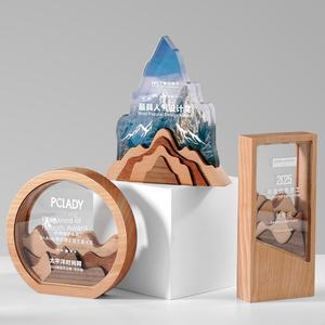 Trofeo de cristal creativo, diseño libre, tema deportivo de madera maciza, personal de alto grado, Reunión Anual, premio, recuerdo de Honor - Product Image 1