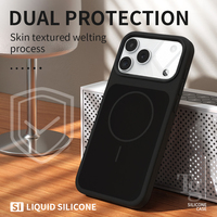 Coque de téléphone en silicone liquide magnétique style Ins avec protection d'appareil photo et recharge sans fil pour iPhone 17 Pro Max 16 Pro 15 14