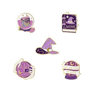 2022 Hot Sale Cartoon Halloween Witch <b>Hat</b> Wizard Premium Enamel Lapel <b>Pin</b> Brooch Badge - Product Image 1