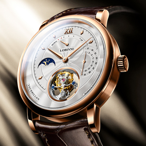 Orologio Meccanico Tourbillon Scheletrato <span class=keywords><strong>con</strong></span> Riserva di Carica e Calendario, Cassa <span class=keywords><strong>in</strong></span> Acciaio Inossidabile, <span class=keywords><strong>Cinturino</strong></span> <span class=keywords><strong>in</strong></span> <span class=keywords><strong>Pelle</strong></span> - Orologio di Lusso da <span class=keywords><strong>Uomo</strong></span> - Product Image 3