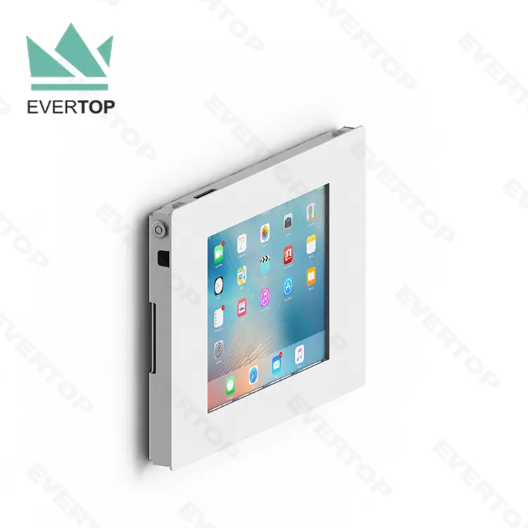 LSW06 Metal Tilt Rotate Wall Mounted for iPad Enclosure Case Flush Wall mounted Tablet Kiosk for iPad for Samsung Galaxy Tab A S