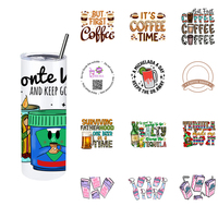 LETOP 20oz Verre Tumbler Cup Wrap 1PCS Waterproof UV pour DTF Transfers for Coffee Ice Cream Cup Sticker Label for Printing