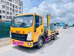 Used HOWO 4x2 <b>Flatbed</b> Tow <b>Truck</b> Diesel Manual Road Recovery Wrecker Rescue Vehicle From China for Car Towing - Product Image 4