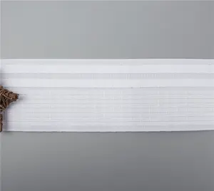 Commercio all'ingrosso personalizzato 7.5cm di larghezza cintura trasparente fabbricazione fornitore di poliestere 100% nastro per tende per uso domestico