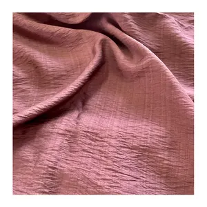 Polo Linen Fabric 12% Nylon 88% Rayon Visocse Dyed Crinkle Crepe Polyester Polo Linen Fabric 125-130gsm 140gsm Nr Solid Color f