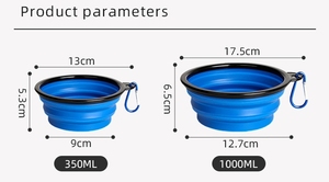 Pet Bowl Set Portable Travel Food Water Bowls with Carabiner Clip Multi Color Space Saving Design for Dogs Cats <b>Gifts</b> - Product Image 3
