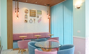 Fabbrica personalizzata in stile minimalista moderno blu e <span class=keywords><strong>rosa</strong></span> che si scontrano in legno massiccio vetrina per Dessert e <span class=keywords><strong>pasticceria</strong></span> - Product Image 4