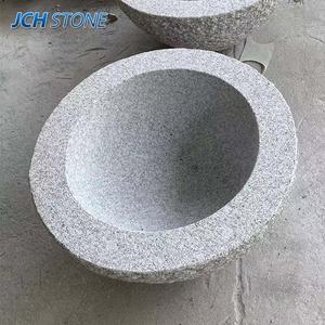 Bol à eau décoratif <span class=keywords><strong>en</strong></span> <span class=keywords><strong>pierre</strong></span> de granit naturel G603 G682 pour la maison et le jardin - Product Image 4