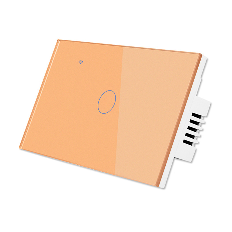 Interrupteur universel WiFi (simple/tension et neutre/tension) 1 voie, doré