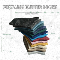 Chaussettes Slouch tricotées à paillettes pour femmes à la mode or brillant argent métallisé respirant pour un usage quotidien pour l'automne