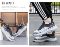 Chaussures de course à enfiler pour hommes, tige en tissu extensible, respirantes, légères, amortissantes, sportives, tendance estivale, chaussures en mesh