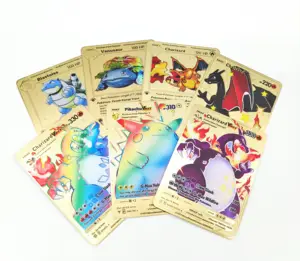 Thẻ Vàng Charizard Pikachu Vmax GX Vận Chuyển Nhanh Thẻ Giao Dịch Kim Loại Tùy Chỉnh Mới Trò Chơi Chọc Thẻ M0n - Product Image 3
